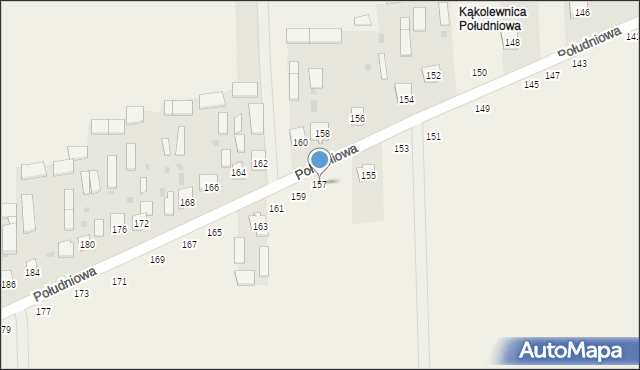 Kąkolewnica, Południowa, 157, mapa Kąkolewnica