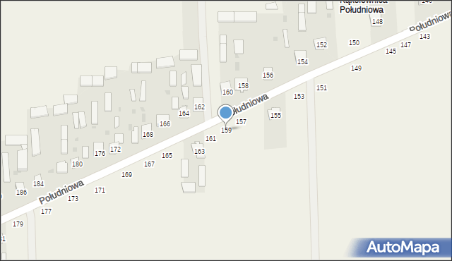 Kąkolewnica, Południowa, 159, mapa Kąkolewnica