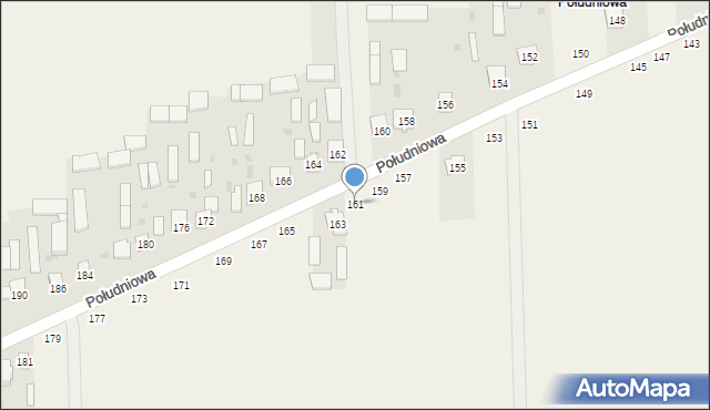 Kąkolewnica, Południowa, 161, mapa Kąkolewnica