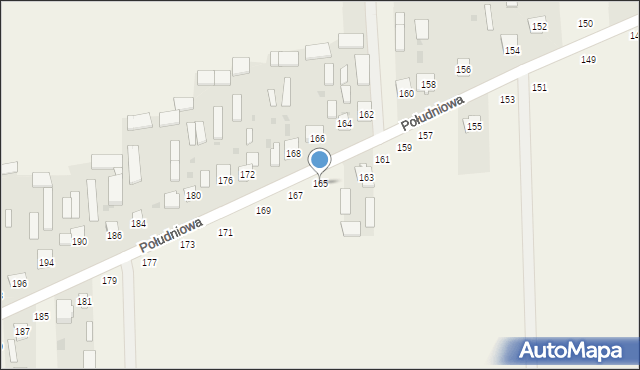 Kąkolewnica, Południowa, 165, mapa Kąkolewnica