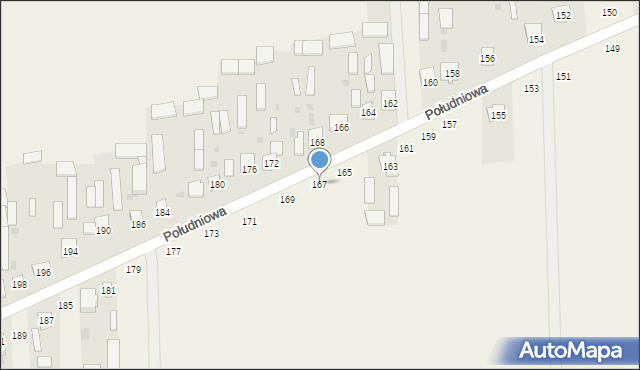 Kąkolewnica, Południowa, 167, mapa Kąkolewnica