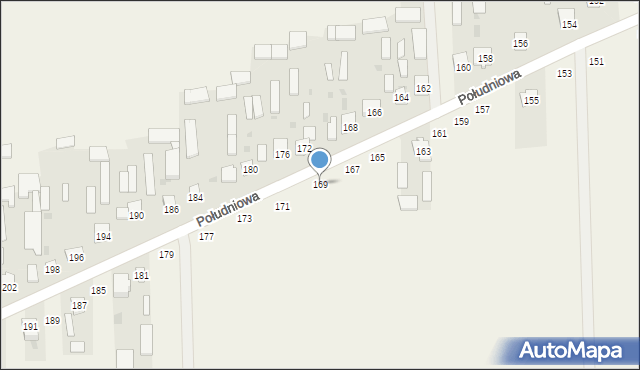 Kąkolewnica, Południowa, 169, mapa Kąkolewnica