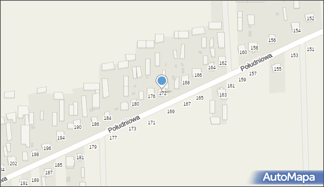 Kąkolewnica, Południowa, 172, mapa Kąkolewnica