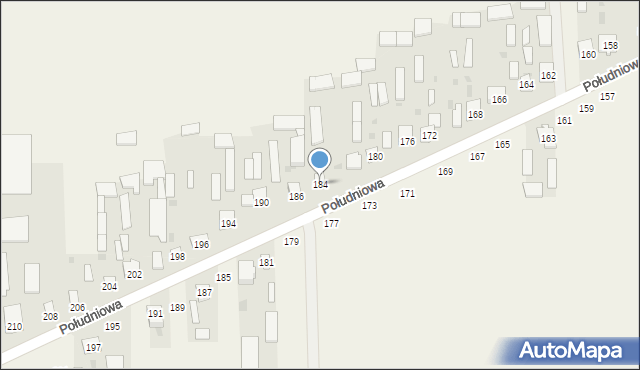 Kąkolewnica, Południowa, 184, mapa Kąkolewnica