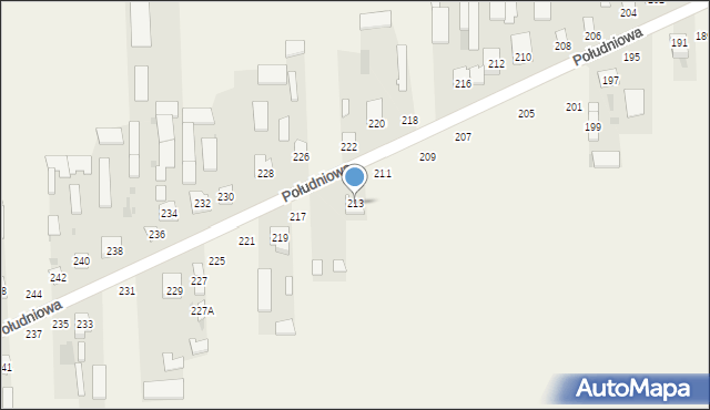 Kąkolewnica, Południowa, 213, mapa Kąkolewnica