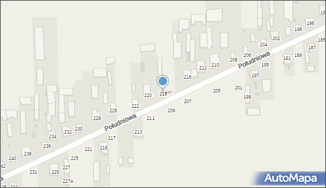 Kąkolewnica, Południowa, 218, mapa Kąkolewnica