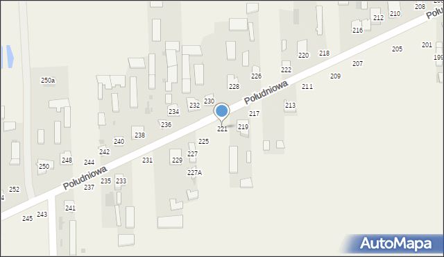 Kąkolewnica, Południowa, 221, mapa Kąkolewnica