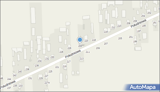 Kąkolewnica, Południowa, 222, mapa Kąkolewnica