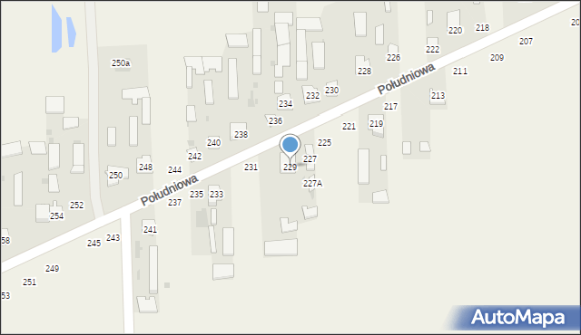 Kąkolewnica, Południowa, 229, mapa Kąkolewnica