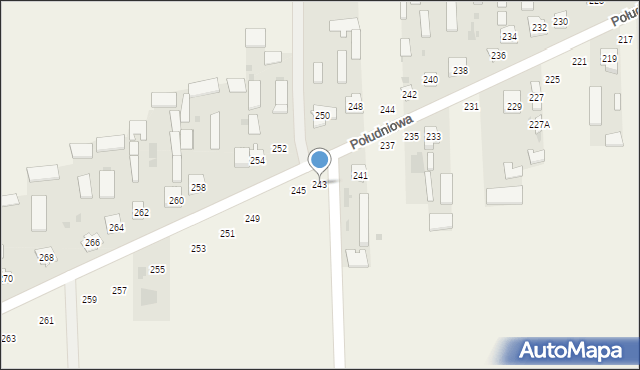 Kąkolewnica, Południowa, 243, mapa Kąkolewnica