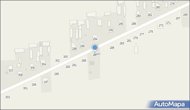 Kąkolewnica, Południowa, 287, mapa Kąkolewnica