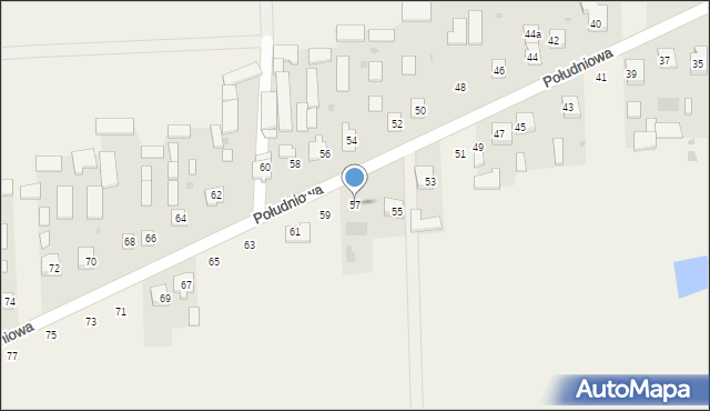 Kąkolewnica, Południowa, 57, mapa Kąkolewnica