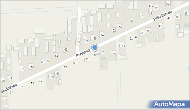 Kąkolewnica, Południowa, 59, mapa Kąkolewnica