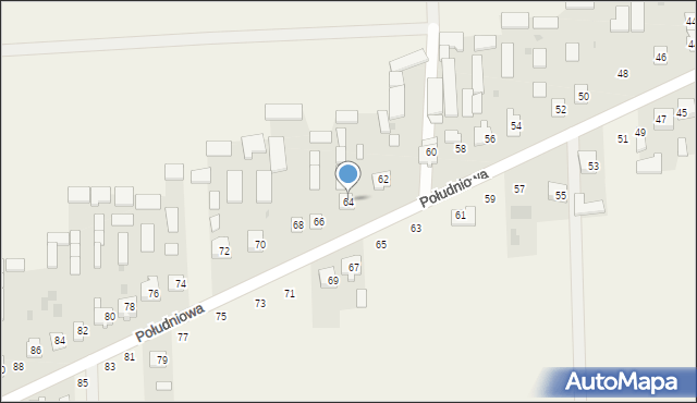 Kąkolewnica, Południowa, 64, mapa Kąkolewnica