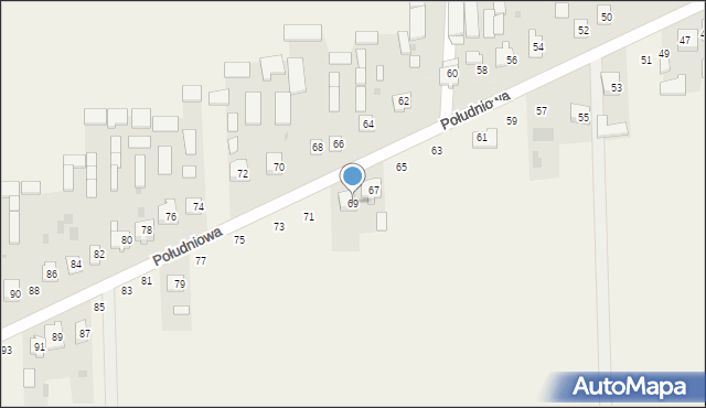 Kąkolewnica, Południowa, 69, mapa Kąkolewnica