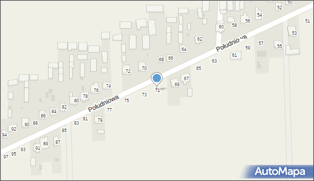 Kąkolewnica, Południowa, 71, mapa Kąkolewnica