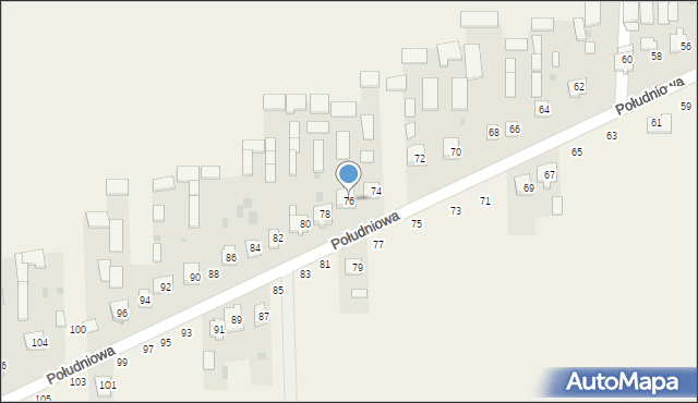 Kąkolewnica, Południowa, 76, mapa Kąkolewnica