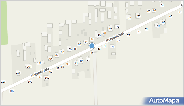 Kąkolewnica, Południowa, 85, mapa Kąkolewnica