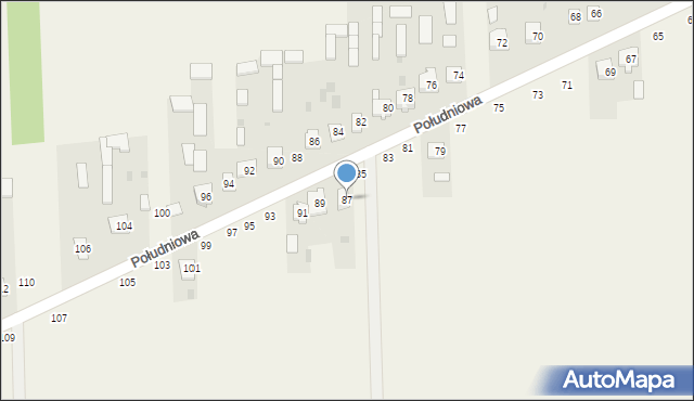 Kąkolewnica, Południowa, 87, mapa Kąkolewnica