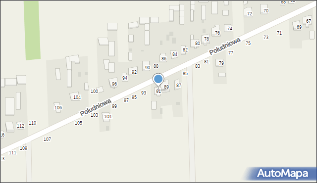 Kąkolewnica, Południowa, 91, mapa Kąkolewnica