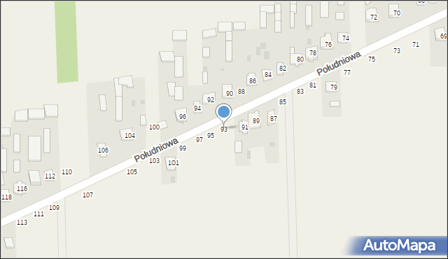 Kąkolewnica, Południowa, 93, mapa Kąkolewnica