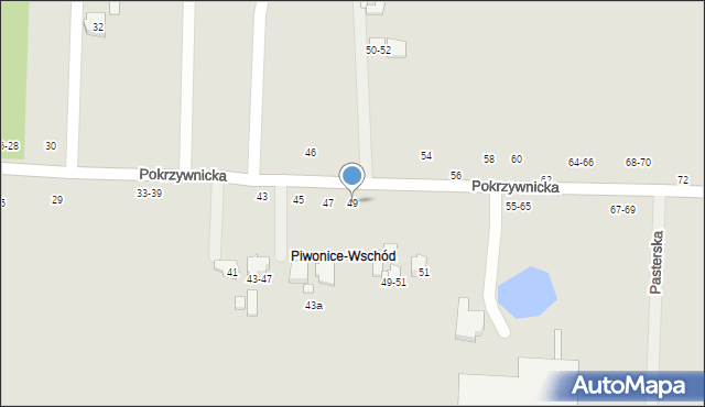 Kalisz, Pokrzywnicka, 49, mapa Kalisza