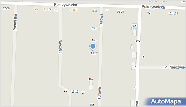 Kalisz, Pokrzywnicka, 89d, mapa Kalisza