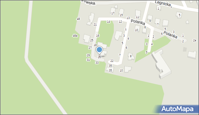 Kalisz, Polanka, 20, mapa Kalisza