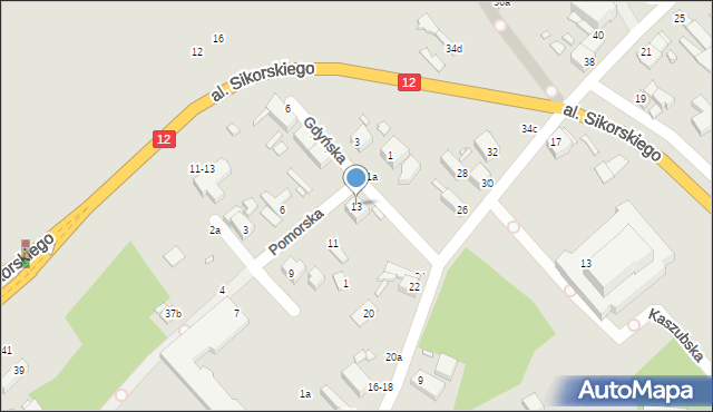 Kalisz, Pomorska, 13, mapa Kalisza