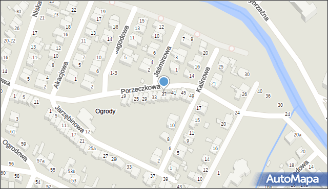 Kalisz, Porzeczkowa, 37, mapa Kalisza