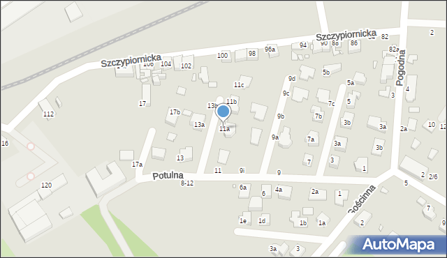 Kalisz, Potulna, 11a, mapa Kalisza