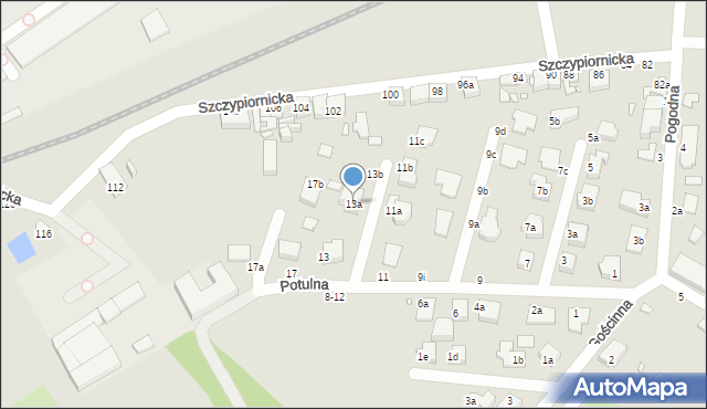 Kalisz, Potulna, 13a, mapa Kalisza