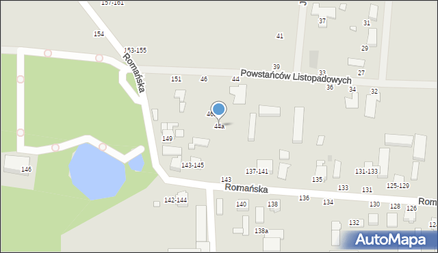 Kalisz, Powstańców Listopadowych, 44a, mapa Kalisza