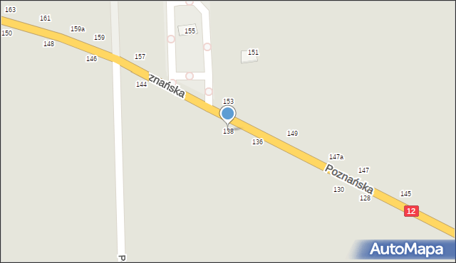 Kalisz, Poznańska, 138, mapa Kalisza