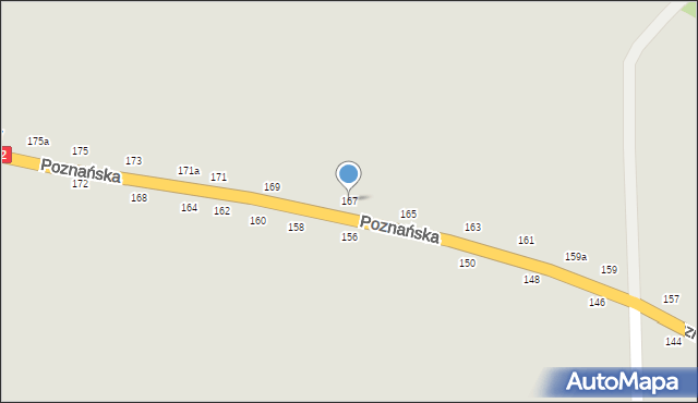 Kalisz, Poznańska, 167, mapa Kalisza