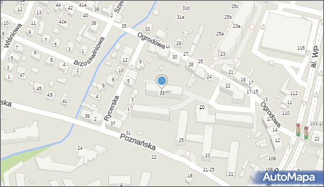 Kalisz, Poznańska, 33, mapa Kalisza