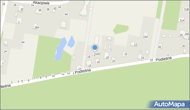 Kaliszki, Podleśna, 17, mapa Kaliszki