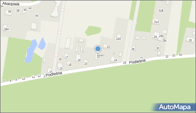 Kaliszki, Podleśna, 22, mapa Kaliszki