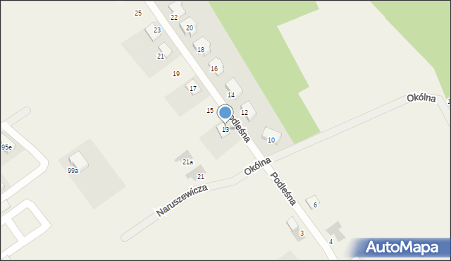 Kałuszyn, Podleśna, 13, mapa Kałuszyn