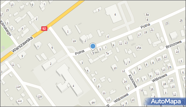 Kałuszyn, Polna, 3, mapa Kałuszyn