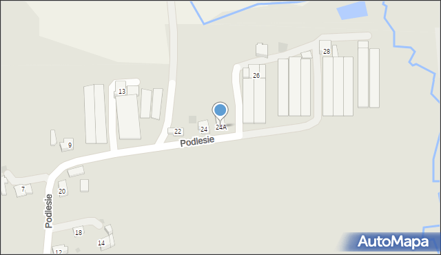 Kalwaria Zebrzydowska, Podlesie, 24A, mapa Kalwaria Zebrzydowska