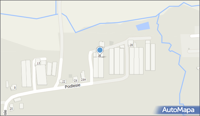 Kalwaria Zebrzydowska, Podlesie, 26, mapa Kalwaria Zebrzydowska