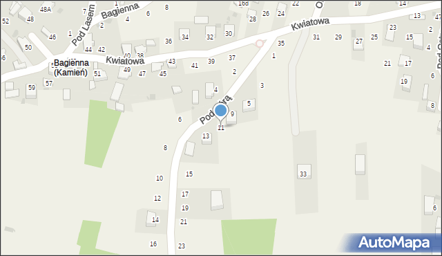 Kamień, Pod Górą, 11, mapa Kamień