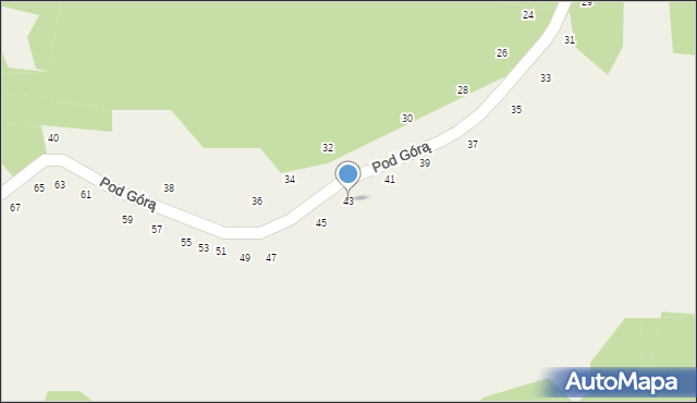 Kamień, Pod Górą, 43, mapa Kamień