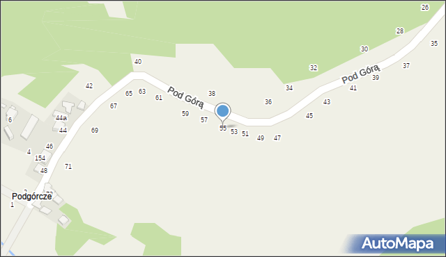 Kamień, Pod Górą, 55, mapa Kamień