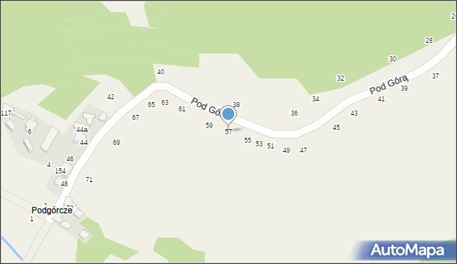 Kamień, Pod Górą, 57, mapa Kamień
