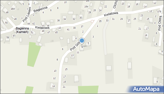 Kamień, Pod Górą, 9, mapa Kamień