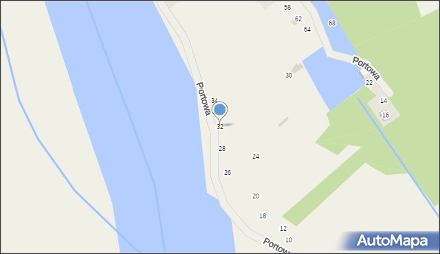 Kamień, Portowa, 32, mapa Kamień