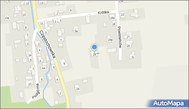 Kamienica, Powstańców, 24, mapa Kamienica