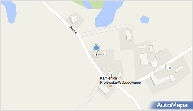 Kamienica Królewska, Polna, 9, mapa Kamienica Królewska